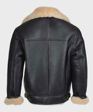 Men’s B3 Black Shearling Leather Jacket