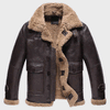 Men’s Sheepskin Shearling Dark Brown Leather Jacket - Brown
