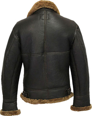 Men’s Winter Aviator B3 Leather Jacket with Fur