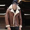 Men’s Airforce Aviator Sheepskin Leather Jacket - -