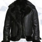 Mens Aviator Flying Jacket Real Shearling Sheepskin Toscana Flying Jacket Coat