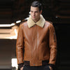 Men’s Brown B3 Flight Airforce Sheepskin Bomber Jacket - Brown