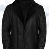 Men’s Luxury Double Aviator Black Real Shearling Sheepskin Leather Flying Jacket - Black