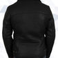 Men’s Luxury Double Aviator Black Real Shearling Sheepskin Leather Flying Jacket