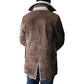 Men’s Shearling Bomber Jacket – Distressed Real Leather Winter Coat for Men