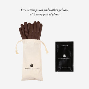 Sydney (brown) – Suede leather gloves with luxurious sheep fur lining