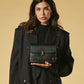 Mirella (black) - Italian calf leather women's crossbody bag (with shoulder strap)