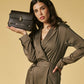 Mirella (dark brown) - Italian calf leather women's crossbody bag (with shoulder strap)