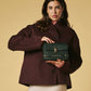 Mirella (green) - Italian calf leather women's crossbody bag (with shoulder strap)
