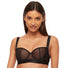 Lavinia Kinga Mist Sheer Mesh Balconette Bra with delicate lace detailing and adjustable straps, designed for a supportive fit.