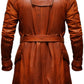 Modern Tan Brown Leather Coat for Men