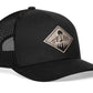 Diamond Mountain and Trees Trucker Hat  |  Silver Faux Leather Outdoors Snapback