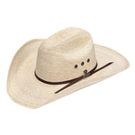 Ariat Natural Palm Cattleman straw cowboy hat, woven palm design and classic cattleman crown visibly shown