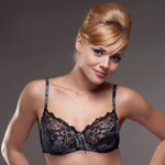Semi-Sheer Lace Bra Lavinia Mystic Winter Black-0