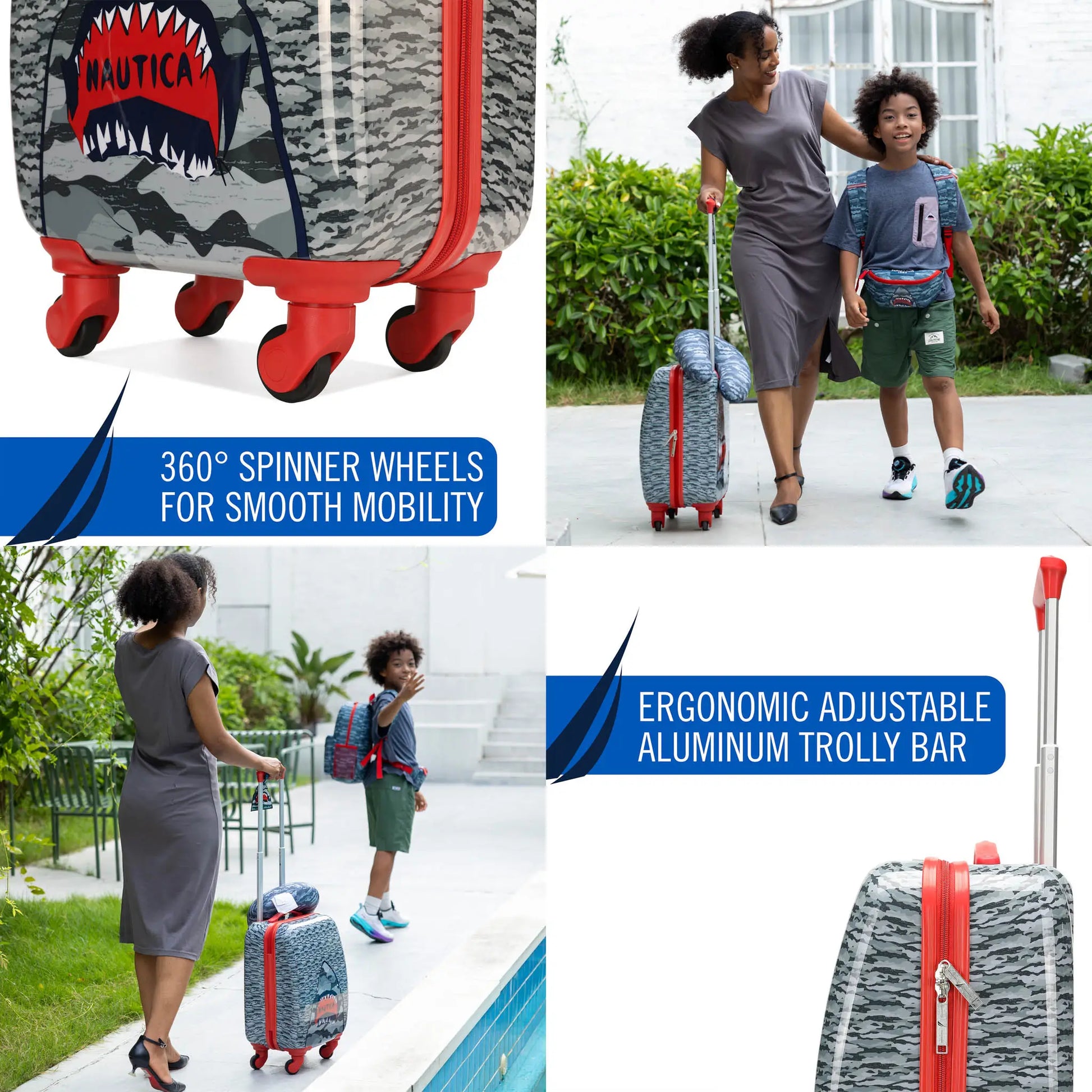 Kids 18" Carry-on Suitcase Travel Set-4