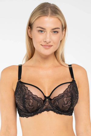 Samanta Nyks Black Sheer Lace Full Figure Bra-0