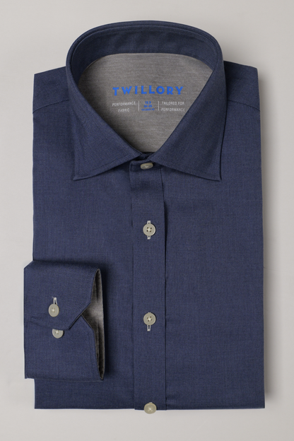 Leader Non-Iron Solid | Navy Melange