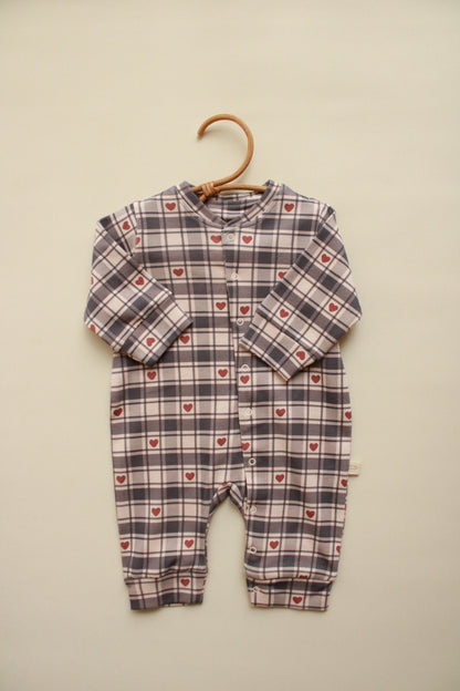 Heart Plaid Onesie