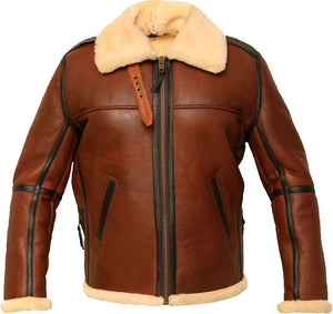 New Men’s Distresses Flight Leather Jacket With Fur