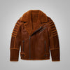 New B3 RAF Flying Sheepskin Shearling Moto Leather Jacket - -
