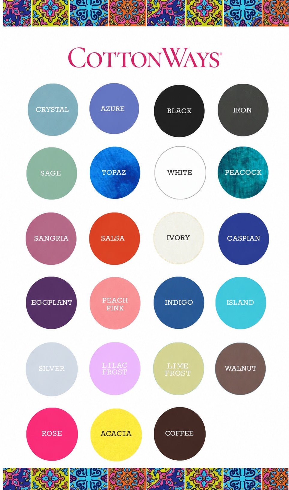 Women's Cottonways cotton gauze Angela top color swatch sheet