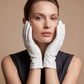 PZ01 (white) – Embroidered unlined Italian lambskin opera gloves