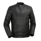Whet Blu NYC Lucas men's lambskin leather moto jacket in black front view