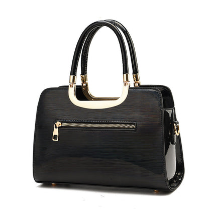 Women's Bright Leather Large Capacity Commuter Fashion Handbags