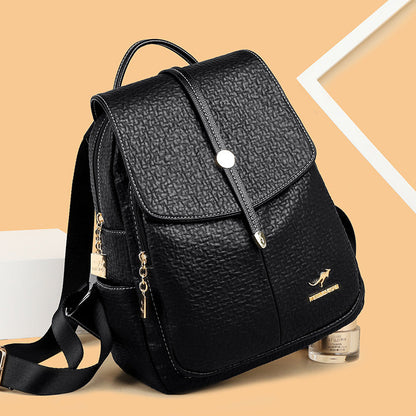 Women's Fashion Large Capacity Soft Leather Mother Backpacks
