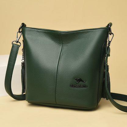 Women's Kangaroo Leather Tassel Lady Fashion Shoulder Bags