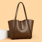 Women's Simple Large Capacity Totes Trendy Leather Shoulder Bags