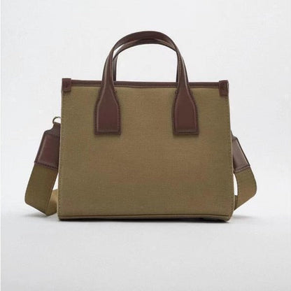 Women's Z Fashionable Canvas Contrast Color Retro Crossbody Bags