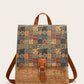 Women's Fashion Vintage Printed Bark Flap Large Backpacks