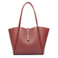 Women's Simple Large Capacity Totes Trendy Leather Shoulder Bags