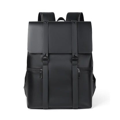 Men's Rirati waterproof leather commuter backpack with large capacity and decompression design, suitable for daily travel.