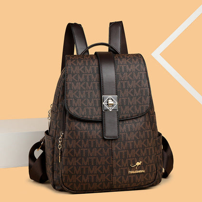 Large soft leather women's backpack by Rirati featuring trendy design and spacious interior for daily use and style.