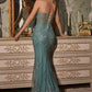 Cinderella Divine OC007 Long Glitter Formal Gown with Corset Back