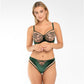 Samanta Ola Malachite Velvet Sheer Embroidered Underwire Bra