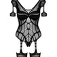 Obsessive Luscious Crotchless Garter Bodysuit