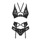 Sheer Mesh Lace 3 Piece Lingerie Set Alessya-2