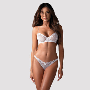 Obsessive Alissium Sheer Demi Bra & Thong Panty-0