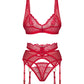 Obsessive Cupide Desir Sheer Bralette Thong Garter Belt Set