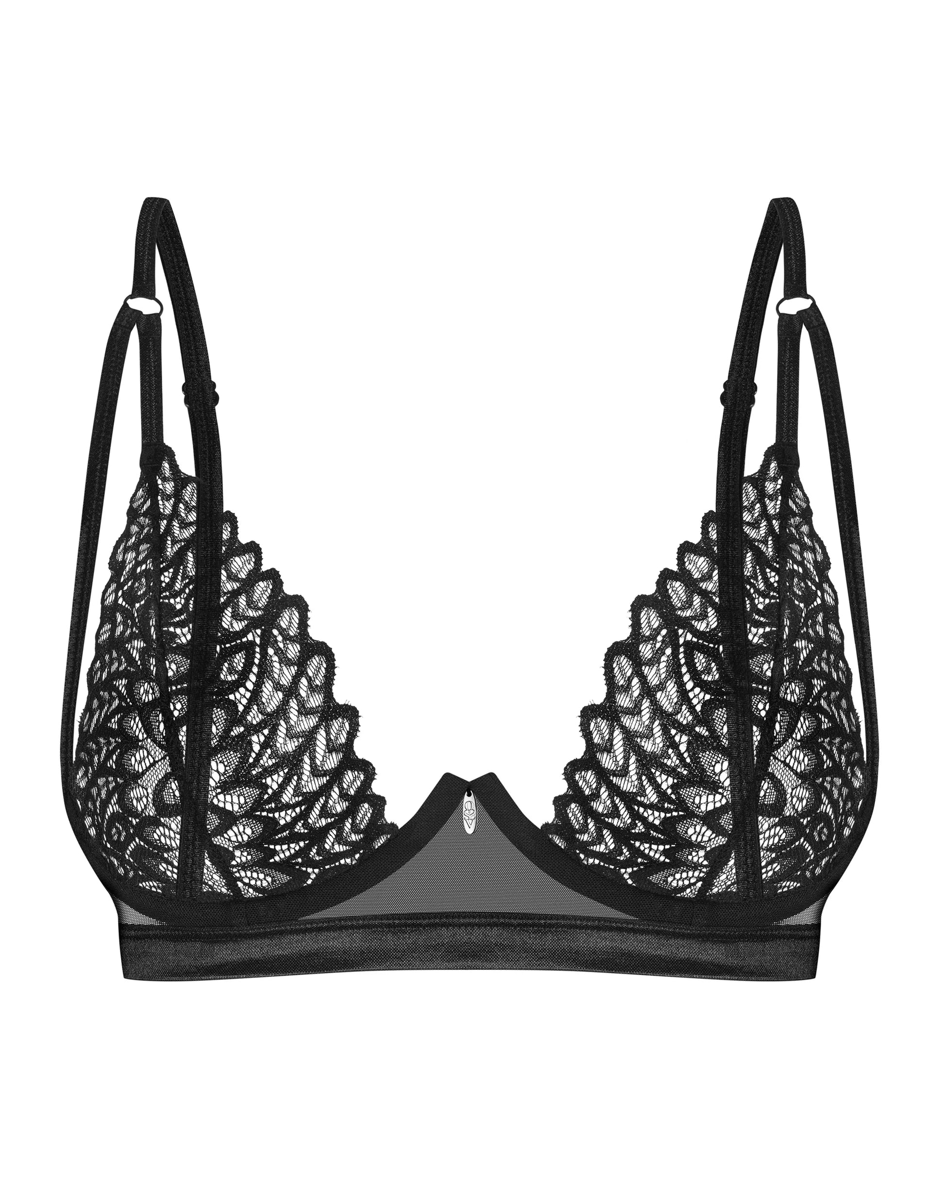 Sheer Lace Plunge Bra Donarella-3