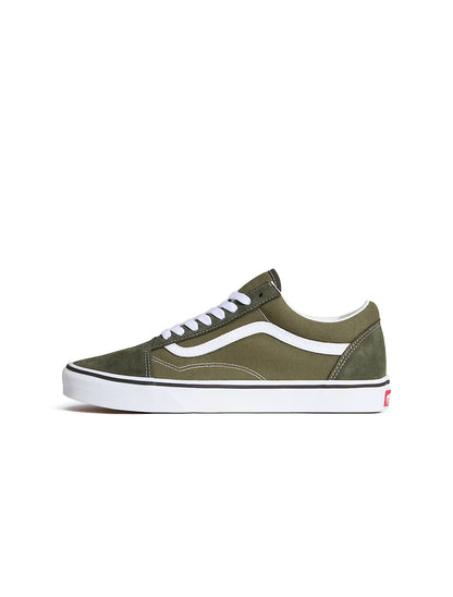 Vans Big Kids Old Skool shoes in obsidian and fern green with classic side stripe
