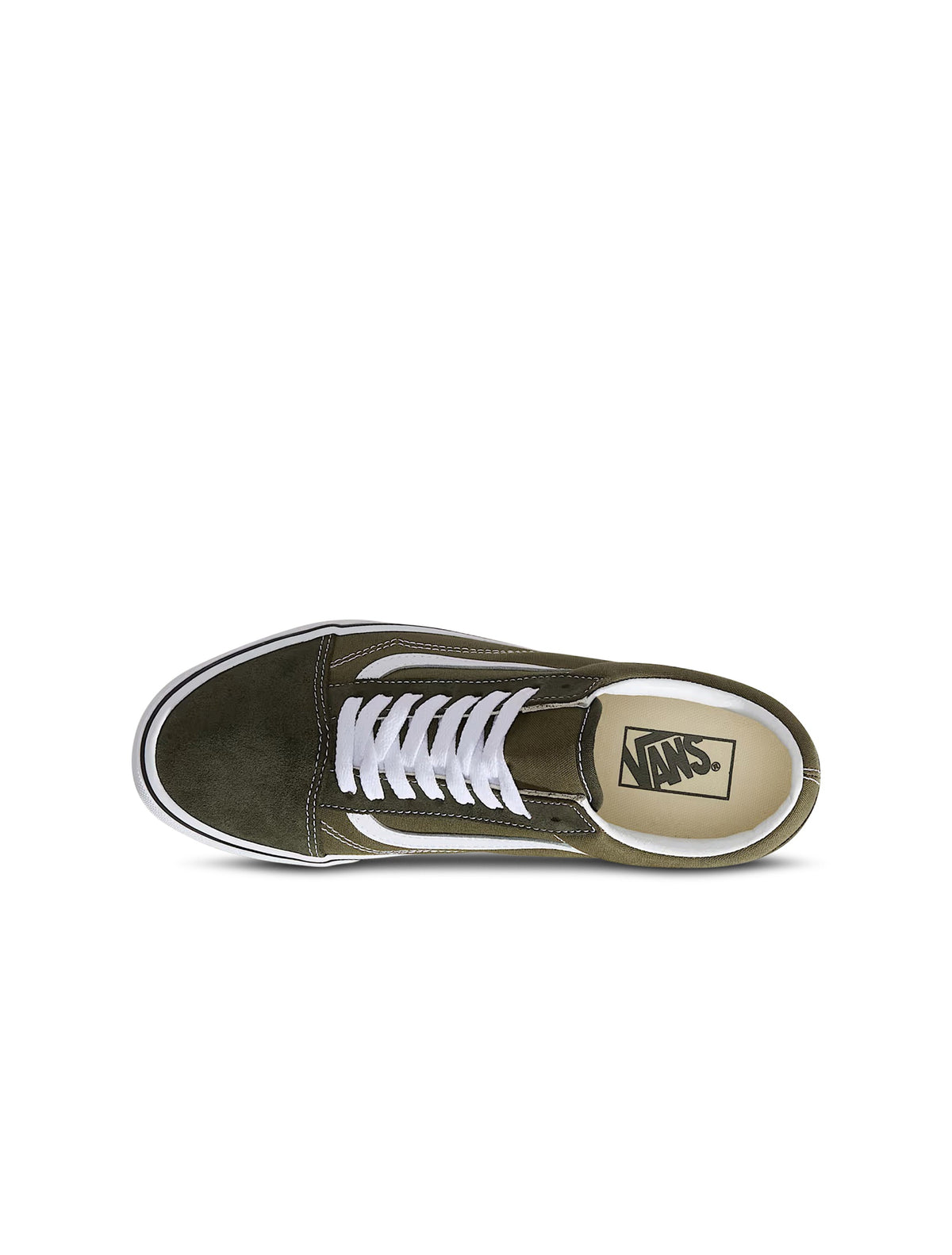 Vans Big Kids Old Skool shoes in obsidian and fern green with classic side stripe sneaker design