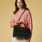 Oriana (black) - Italian calf leather women's handbag (with shoulder strap)