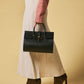 Oriana (black) - Italian calf leather women's handbag (with shoulder strap)