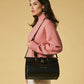 Oriana (black) - Italian calf leather women's handbag (with shoulder strap)