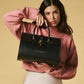 Oriana (black) - Italian calf leather women's handbag (with shoulder strap)