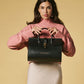 Oriana (black) - Italian calf leather women's handbag (with shoulder strap)